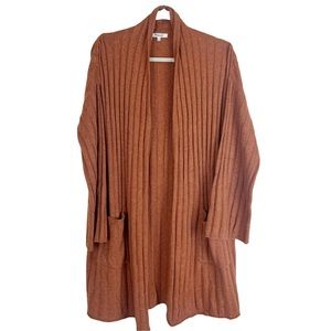Madewell Long Ribbed Open Front Cardigan Size  Large